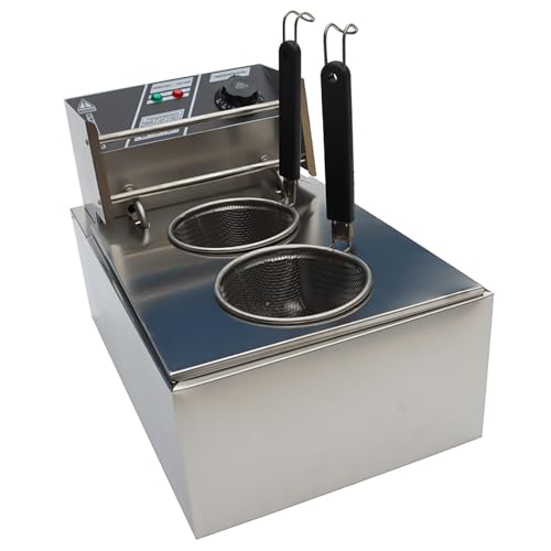 WYDDDARY 2 Holes Noodles Cooker Machine Commercial Electric Pasta Cooker 10L Capacity Pasta Cooking Tool with 2 baskets 110V 1700W