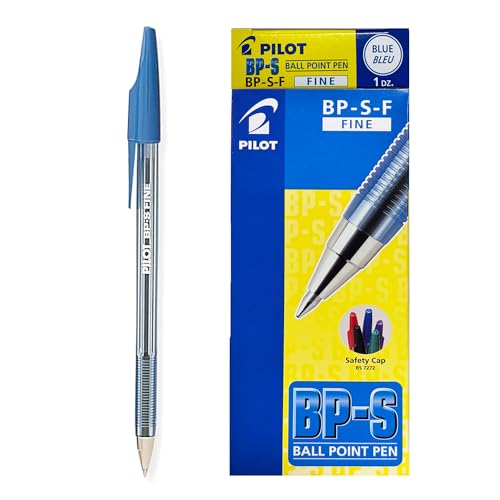 Pilot - BP-SF - Refillable Ballpoint Pen Fine point - Crystal Plastic Body with Cap - Blue - Set of 12 by Pilot - Used condition - CA$13.07