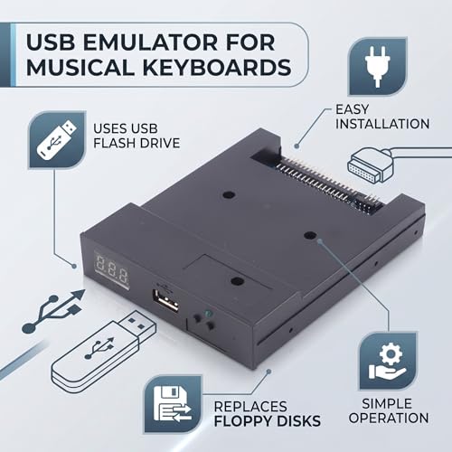 Image of Floppy Drive Emulator 3.5 Inch 1.44MB USB Floppy Emulator SFR1M44 U100K Updated Flash Disk Floppy Drive Replacement Black