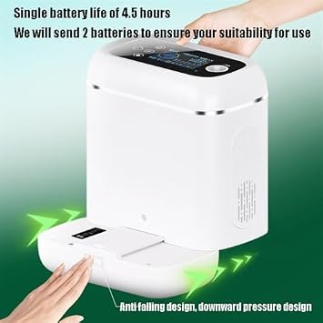 Portable Oxygen Generator 1-5L, Lightweight Dual Mode Oxygen Machine with Household and Travel Accessories