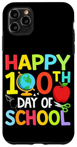 Happy 100th Day of Kindergarten Teacher Boys Girls 100 days �X�}�z�P�[�X iPhone 11 Pro Max �p