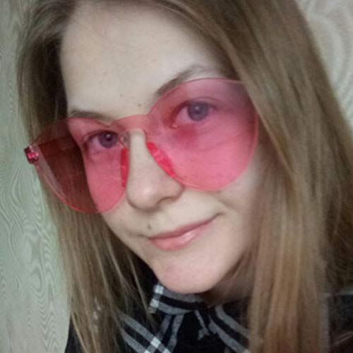 Armear Women Retro Rimless Round Sunglasses Tinted One Piece Lens Eyeglasses2