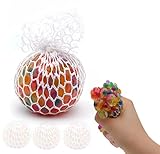 L+H 12x Anti-Stress-Ball Quetschball Regenbogen | hochwertig verarbeitet | für Kinder und Erwachsene | 5 cm Durchmesser | Rainbow Knetball Knautschball im Netz | für Das Büro oder Kindergeburtstag