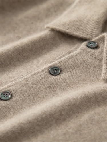 Men Cashmere Sweater Fall Winter Lapel Business Casual Warm Knit Pullovers Soft Warm Long Sleeve Jumper4