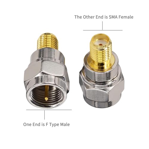 Adaptador coaxial CORONIR F macho a SMA hembra pack 4 miniatura 2