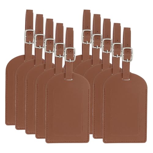 PATIKIL Leather Luggage Tag, 30 Pcs Luggage Tags Pu Bag Tags for Suitcases Airplane Travel Essentials, Brown
