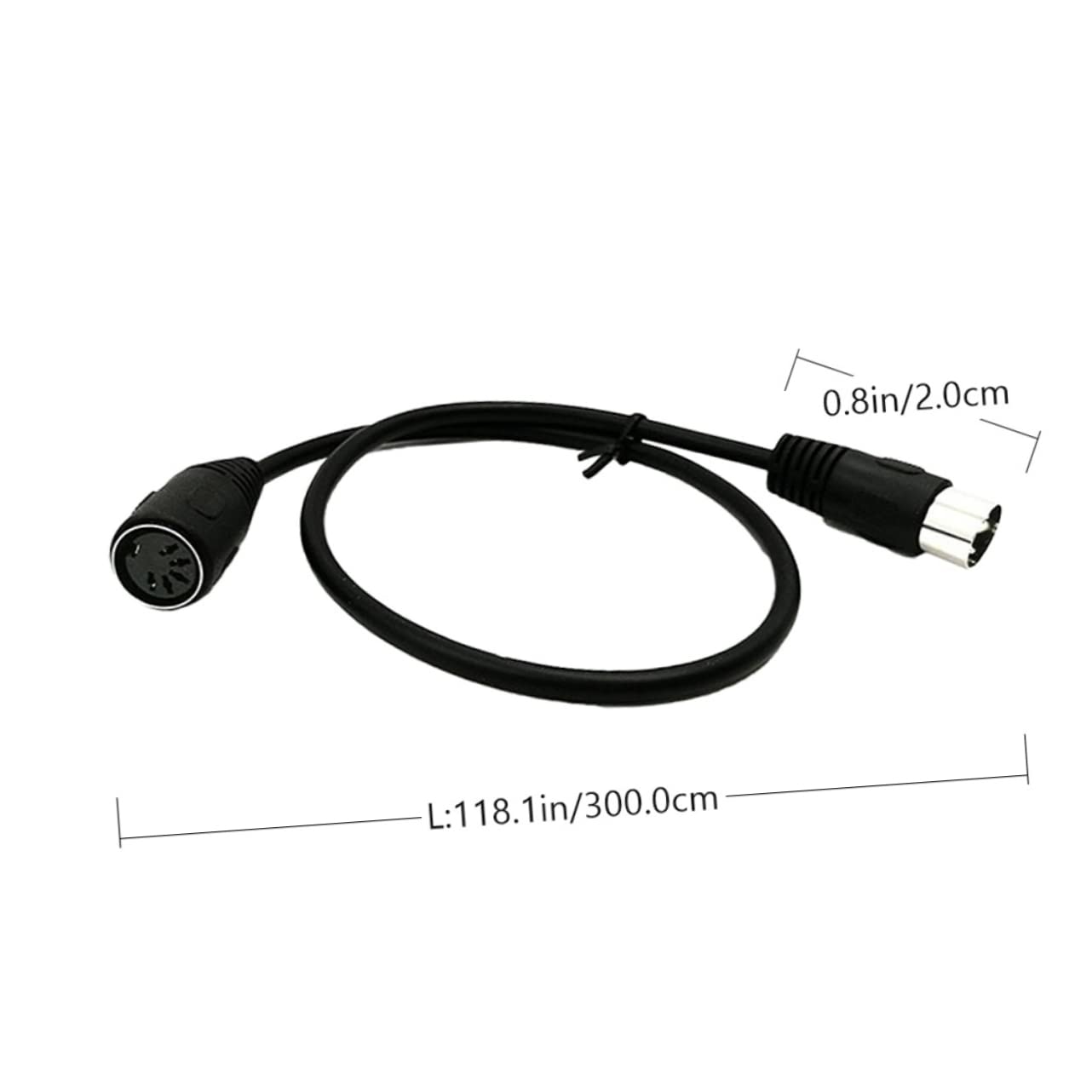 Hemoton 5-pin Midi Cable Midi Extension Cable Din Audio Equipment 3m Long Flexible and Durable