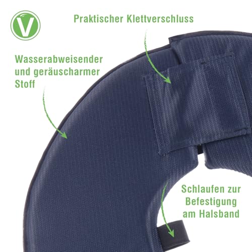 Vetlando Leckschutzkragen – Halskrause für Hunde & Katzen, Bequeme Alternative zu Plastikhalskragen, Keine Sichtbehinderung, wasserabweisend, waschbar – S Umfang 25-31cm Durchmesser 30 cm, blau