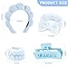 Zkptops 5Pcs Spa Headband for Washing Face Wristband Set Sponge Makeup Skincare Terry Cloth Bubble Soft Hairband Claw Clips for Thick Hair Puffy Padded Headwear Non Slip Hairs Accessory (Blue)