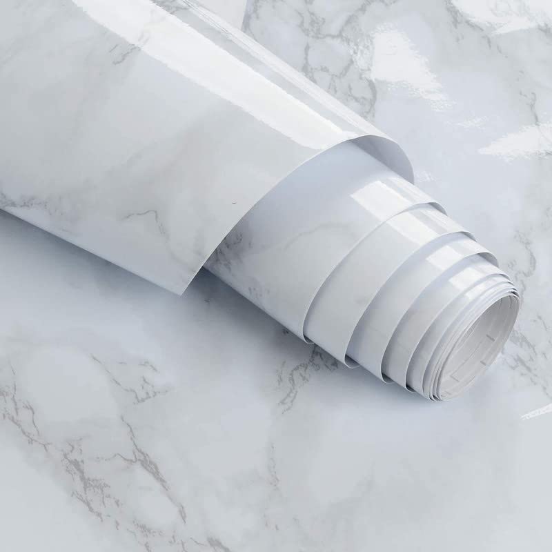Your MART 60CM X 200CM White Marble Wall Paper Peel and Stick Countertops Kitchen Wallpaper Self Adhesive Backsplash for Bathroom Counter Marble Paper Adhesive Shelf Liner for Leaving Room (White) (B0BFN11XMQ) Amazon Price History, Amazon Price Tracker