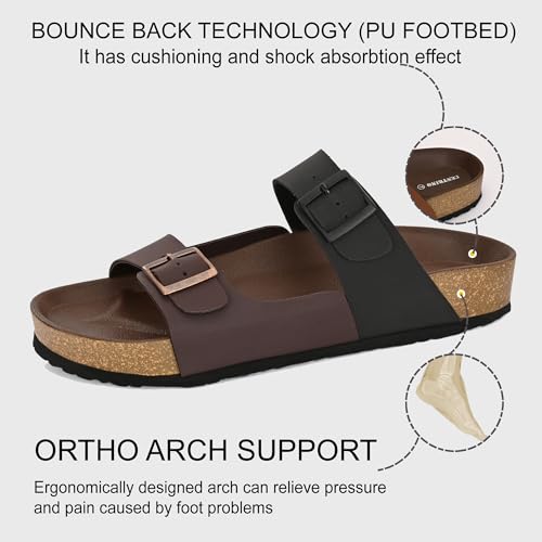 Image of Centrino Men's Berkin-Style Slip-On Sandals | Open Toe Design | Soft PU Footbed | Lightweight & Comfortable | Arch Support | On-Grip Sole | Casual Outdoor Wear (9209)