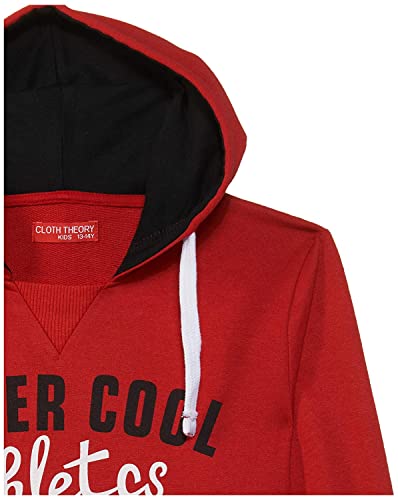 Image of Clotth Theory Boy's Fleece Solid Color Blocked Hooded Sweatshirt Jacket