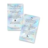 Lot de 50 cartes de soin à clipser pour ongles - Format carte de visite de 5,1 x 8,9 cm - Ajoutez à votre kit d'ongles à presser - Motif arc-en-ciel holo