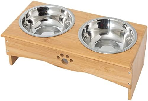 Skython Elevated Dog Bowls for Small to Medium Dogs and Cats, Dog Food And Water Bowls With Stand, Raised Dog Bowl, Dog Cat Feeder Station, Double Stainless Steel Pet Dishes