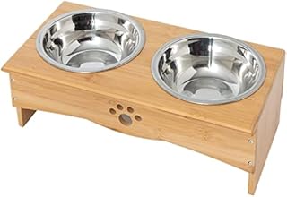 Skython Elevated Dog Bowls for Small to Medium Dogs and Cats, Dog Food And Water Bowls With Stand, Raised Dog Bowl, Dog Cat Feeder Station, Double Stainless Steel Pet Dishes