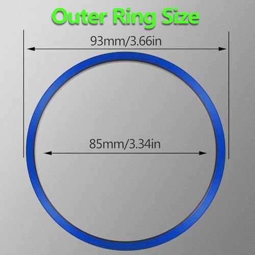 Image of Aluminum Alloy Vent Outer Rings Kit for Toyota Tacoma 2016-2023 (4pcs Blue) - Air Conditioner Vent Trim Rings, Metal Interior Upgrade Accessories