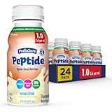 PediaSure Peptide 1.0 Cal, Peptide-Based Formula, Sole-Source Nutrition Drink for Tube Feeding or Oral Nutrition, Vanilla, 8-fl-oz Bottle, Pack of 24