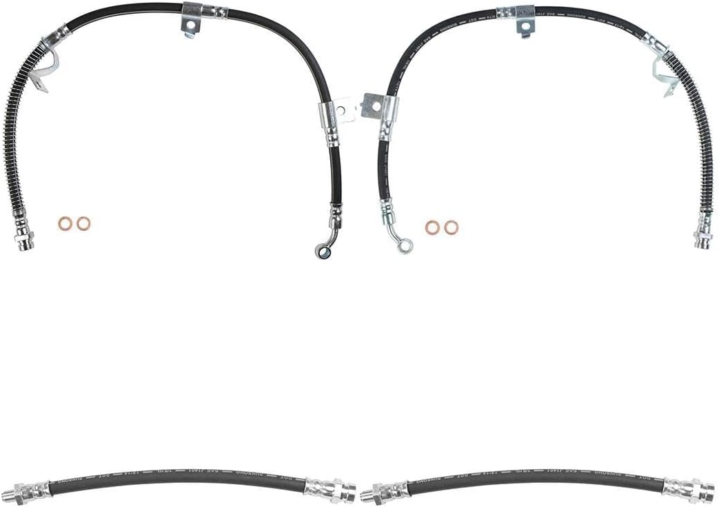 Brake Lines Hoses - 4PCS Front and Rear Brake Lines, Brake Hoses Hydraulic Brake Hose Set Fits Sonata 2005 2004 2003 2002 2001 2000 1999 Fits Kia Optima 2006 2005 2004 2003