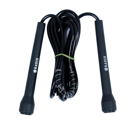 Skipping Rope for Men, Women & Children - Jump Rope for Exercise Workout & Weight Loss - Tangle Free Jumping Rope for Kids (Black)