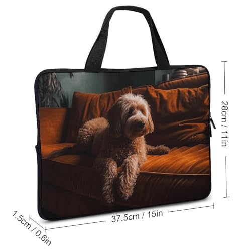 Sac ordinateur portable antichoc imprimé chien pour transporter son pc