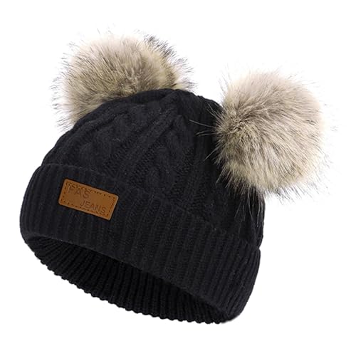 Image of Century Star Toddler Beanie Baby Girls Winter Hat - 6-36 Months Warm Knit Pom Pom Hats for Gils Boys