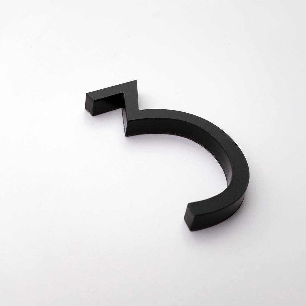 3 Inch Modern House Number, Self-adhesive House Numbers Mailbox Numbers, Street Numbers Home Address Number Door Numbers House Apartments Office, Easy Install (Number 3)