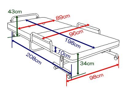 Amazon｜折りたたみベッド 低反発 14段階リクライニング機能付 折畳み