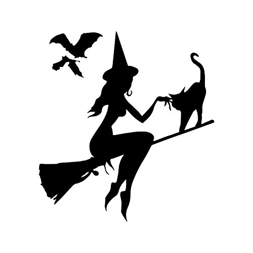 Bargain Max Decals Halloween Witch Silhouette Decal Notebook Car Laptop 5.5