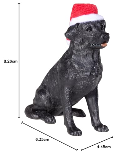 Sandicast Black Labrador Retriever with Santa Hat Christmas Ornament - Image 2