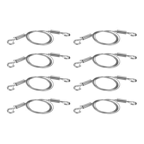 Image of uxcell 8pcs Picture Hanging Wire Kit, 1.5m x 1.5mm Heavy Duty Picture Frame Hanging Wire Rope with Adjustable Hooks, Load 90 Kg /198 Lbs, for Hanging Artwork, Mirrors, Frames, Paintings
