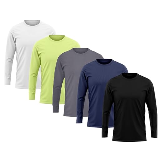 Kit 5 Camisetas Masculina Manga Longa Térmica Proteção Solar UV Dry Fit Segunda Pele