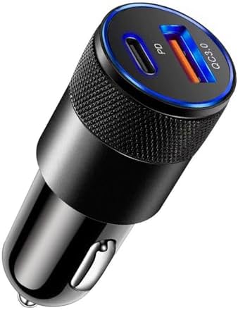Fast Car Charging Adapter Charging 3.1A Metal Car Adapter Double Port USB C Power USB C — view 8