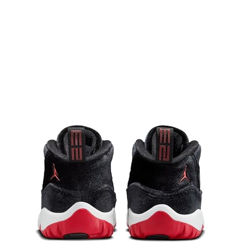 Air Jordan 11 Bred Velvet Infant Toddler Lifestyle Shoes (Black/Gym Red/White)3