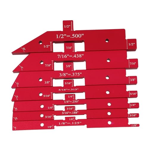 HOLIDYOYO Woodworking Measuring Block Height Carpenters Gauge Setup Blocks Woodworking Measurement Accessories for Square Woodworkers - Precision Accurate Carpentry Tools Red Aluminum Alloy