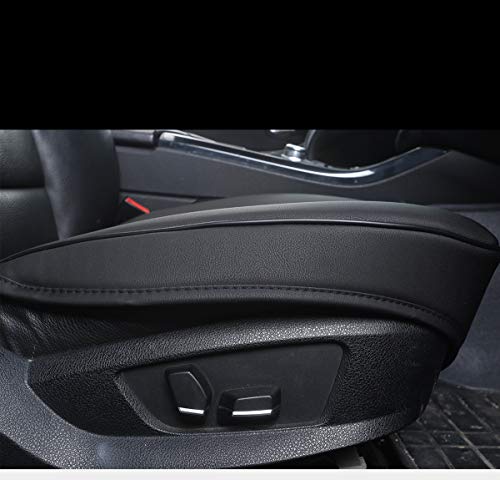 Image of 2 Piece Car Seat Protector PU Leather Car Seat Covers for Car Seat Bottoms Only without Backrest Universal Fit 90%-53 x 52 cm (Black)