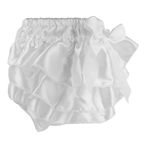gazechimp A Criança Do Bebê Plissado Calças Frisadas Fralda Capa Bloomers Pettiskirt 0-6M - Branco