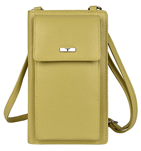 Image of URBAN FOREST Ruby Bright Yellow Leather Sling Wallet for Women