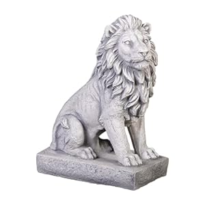 Gartendekoparadies.de Kleiner Löwe Steinfigur Grau