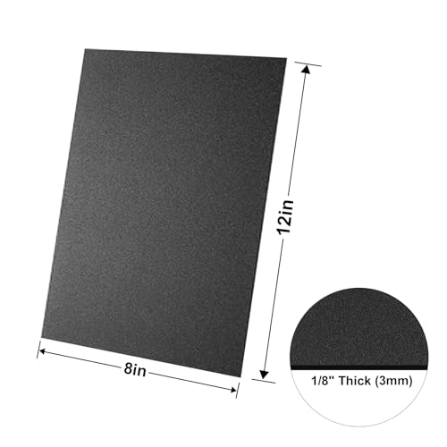 Image of 2 Pack Black ABS Plastic Sheet 8 inch x 12 inch x 1 /8 inch Thick (3mm), High Tensile and Impact Strength Moldable Plastic Sheet Plexiglass Sheet, DIY Material for Home Decor,Handicrafts