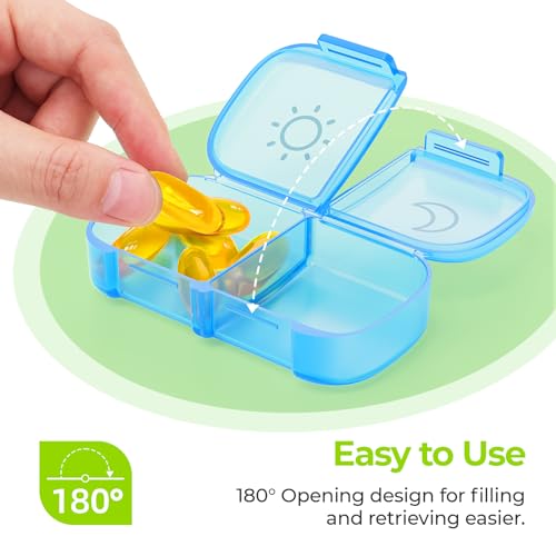 Image of AUVON XL Weekly Pill Organizer 2 Times a Day with Large Opening for Easy Filling, AM PM Pill Box 7 Day in Rainbow Colors, Portable Travel Pill Case for Medication, Vitamins, Fish Oils, Supplements