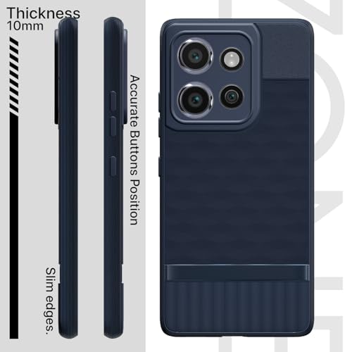Image of Outlouders Bumper Case for Moto Edge 50 Neo 5G | Full Camera Protection | TPU Soft Flexible Shockproof Back Cover (Blue)