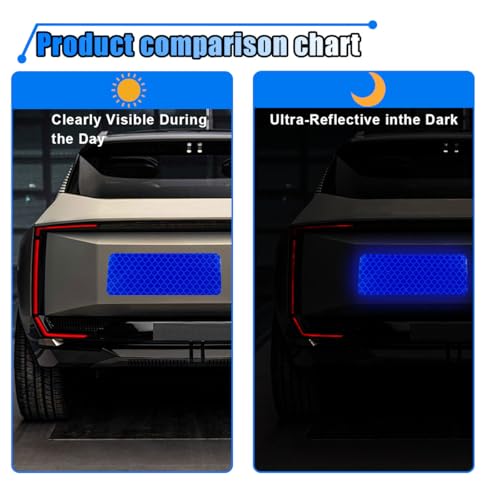 Image of 20PCS Car Safety Reflective Stickers, Waterproof Warning Reflective Tape, Night Visibility Reflective Strips for Trailers, Motorcycles, Bicycles, Cars, Helmets, 3.14 x 1.14 Inch (Blue)