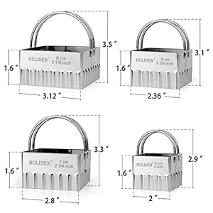Hulisensquarebiscuitcutterset4piecessetstainlesssteelcookiescutterwithhandleprofessionalbakingdoughtoolsripplesquare Urban Country Home Decor Hulisen square biscuit cutter set 4 piecesset stainless steel cookies cutter with handle professional baking dough tools ripple square urban country home decor
