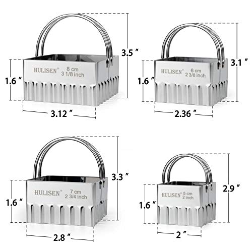 Hulisensquarebiscuitcutterset4piecessetstainlesssteelcookiescutterwithhandleprofessionalbakingdoughtoolsripplesquare Urban Country Home Decor Hulisen square biscuit cutter set 4 piecesset stainless steel cookies cutter with handle professional baking dough tools ripple square urban country home decor