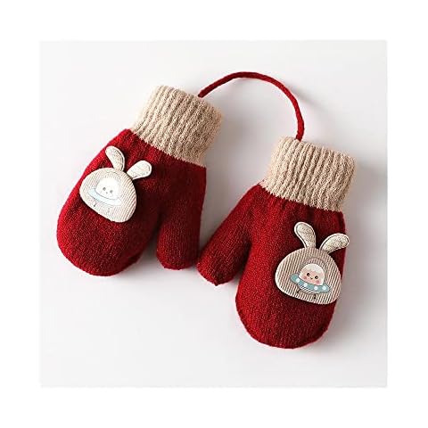 Uteruik Kid's Gloves Mittens with String Winter Windproof Gloves for 0-3 Years Old Children (#G) Cover