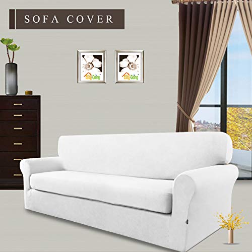 Image of Easy-Going 2 Pieces Stretch Oversized Couch Sofa Slipcover Washable