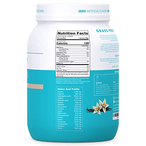 Grass Fed Whey Protein Vanilla 2lb - 100% Pure and Natural - 2lb/26 Servings - 24g Protein - Cold Processed - Non-GMO - rBGH-Free - High Quality from Happy Healthy Cows USA - Thumbnail 6