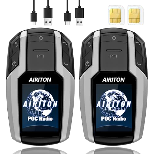 Walkie Talkies Fast Radio Unlimited Range Nationwide Long Distance 5000 Miles Handheld 4G LTE POC Two Way Radio Push to Talk Over Cellular Radio Long Range Walkie talkies (2 with SIM Card)
