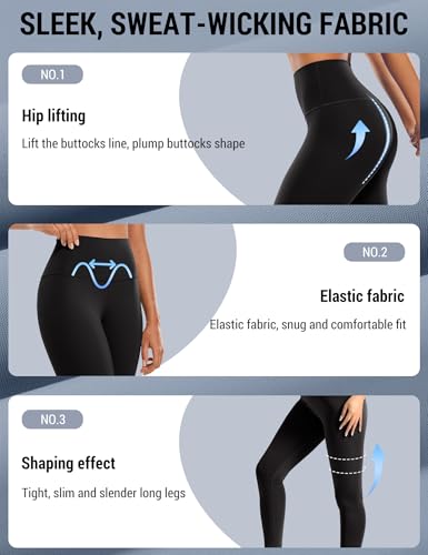 Image of Venzina High Waist Tummy Control Yoga Pants for Women - Super Soft Squat Proof Leggings with 4- Way Stretch for Gym, Running, Yoga & Daily Casual Wear