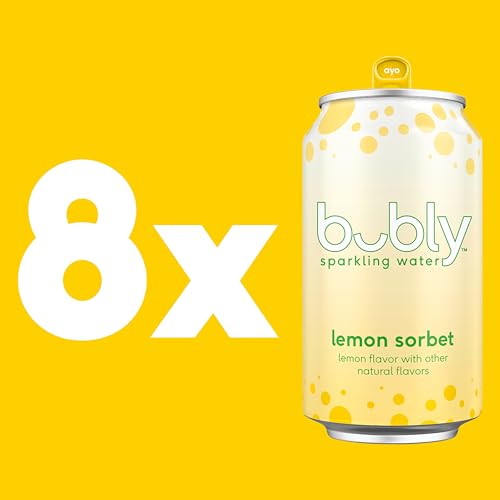 bubly Sparkling Water, Lemon Sorbet, 12oz Cans (8 Pack) - Thumbnail 3